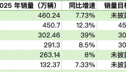 六大车企去年成绩单：比亚迪460万辆销量居首，上汽、吉利斩获两位数增幅