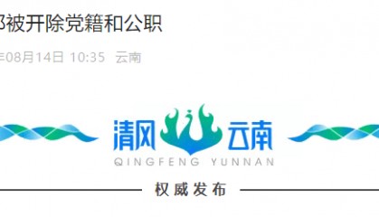 云南1名干部被开除党籍和公职