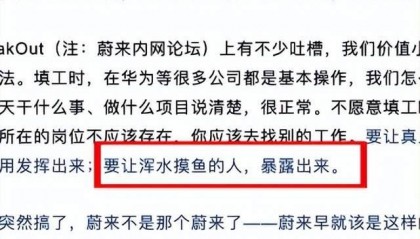 蔚来CEO李斌回应“员工吐槽填工时”：要让浑水摸鱼的暴露出来