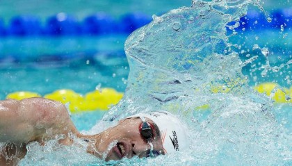 全运会游泳男子4x100混接预赛 浙江队与宁夏队被判犯规
