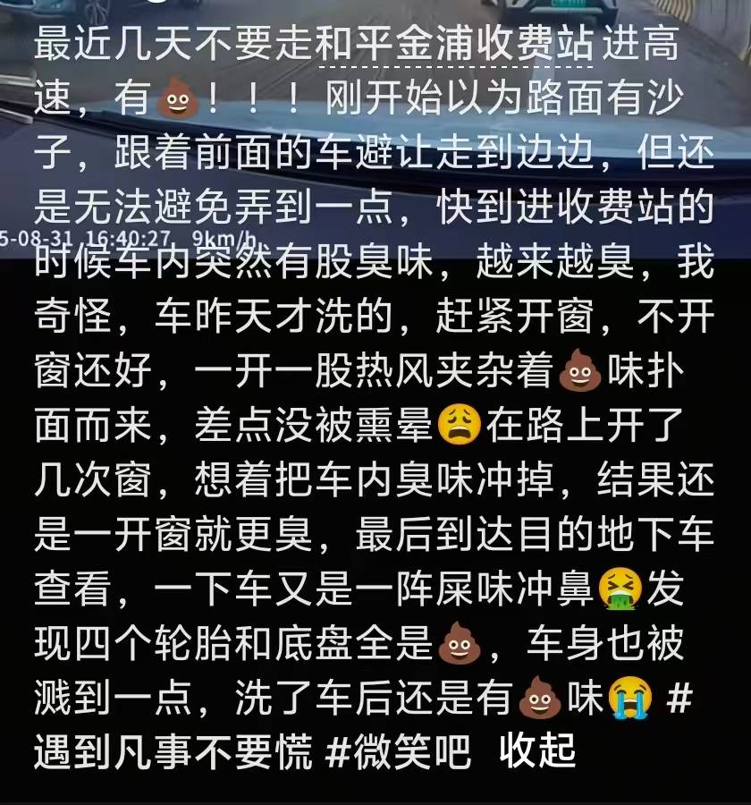 “经过的无一幸免！”多名车主在汕头一高速口附近遇黄色污物，洗车店主：店都臭了