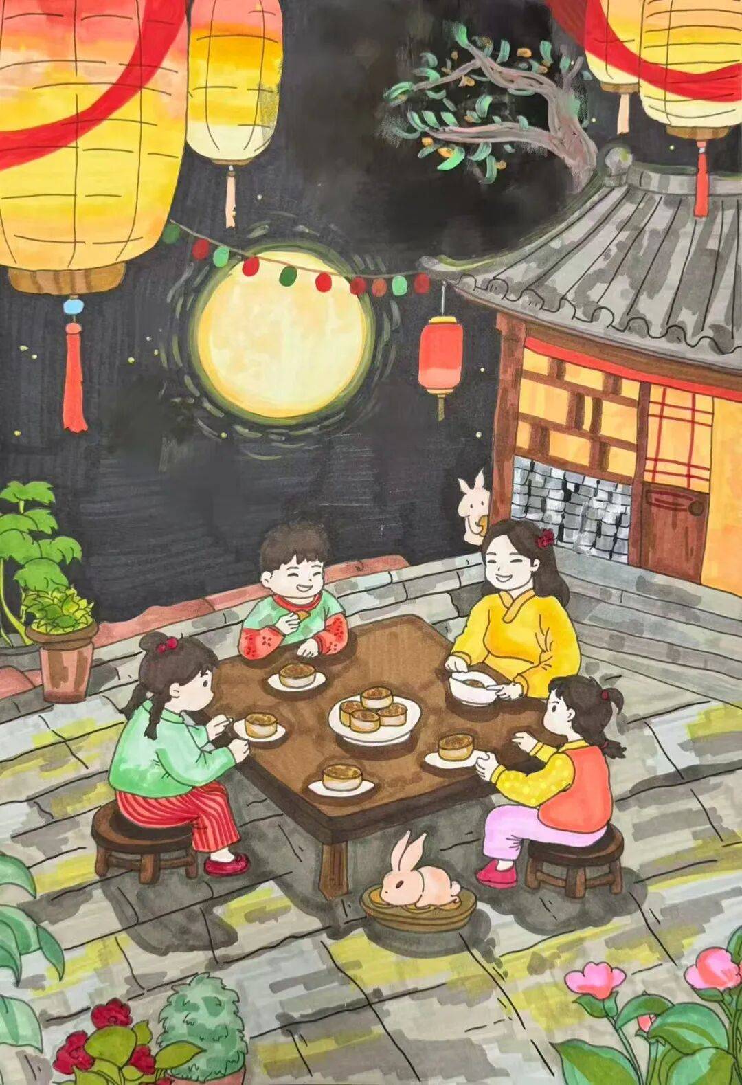 福满中秋！这份来自小画师的中秋祝福，请查收 ——