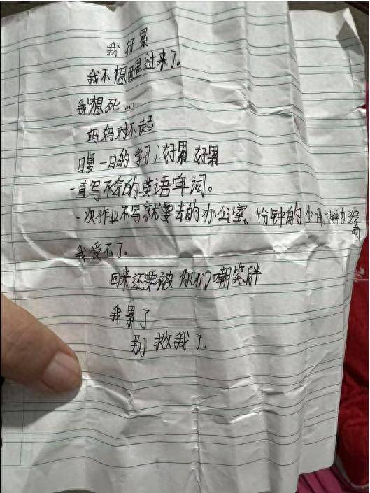 江苏12岁小学生家中服药自杀，遗书称写不会英语单词